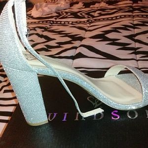 Silver formal heels size 10